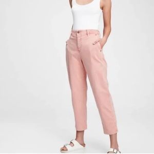 Gap High Rise Barrel Khaki Pants in Pink Dawn